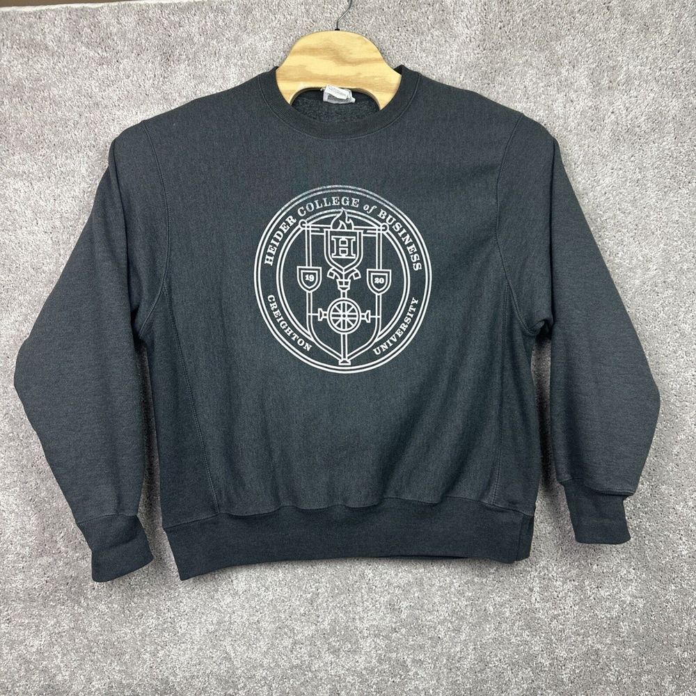Creighton University Sweatshirt L Gray Champion Reverse Weave Heider College‎